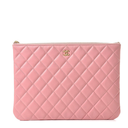 Chanel Lambskin Quilted Medium Cosmetic Case Pink 1 of 8