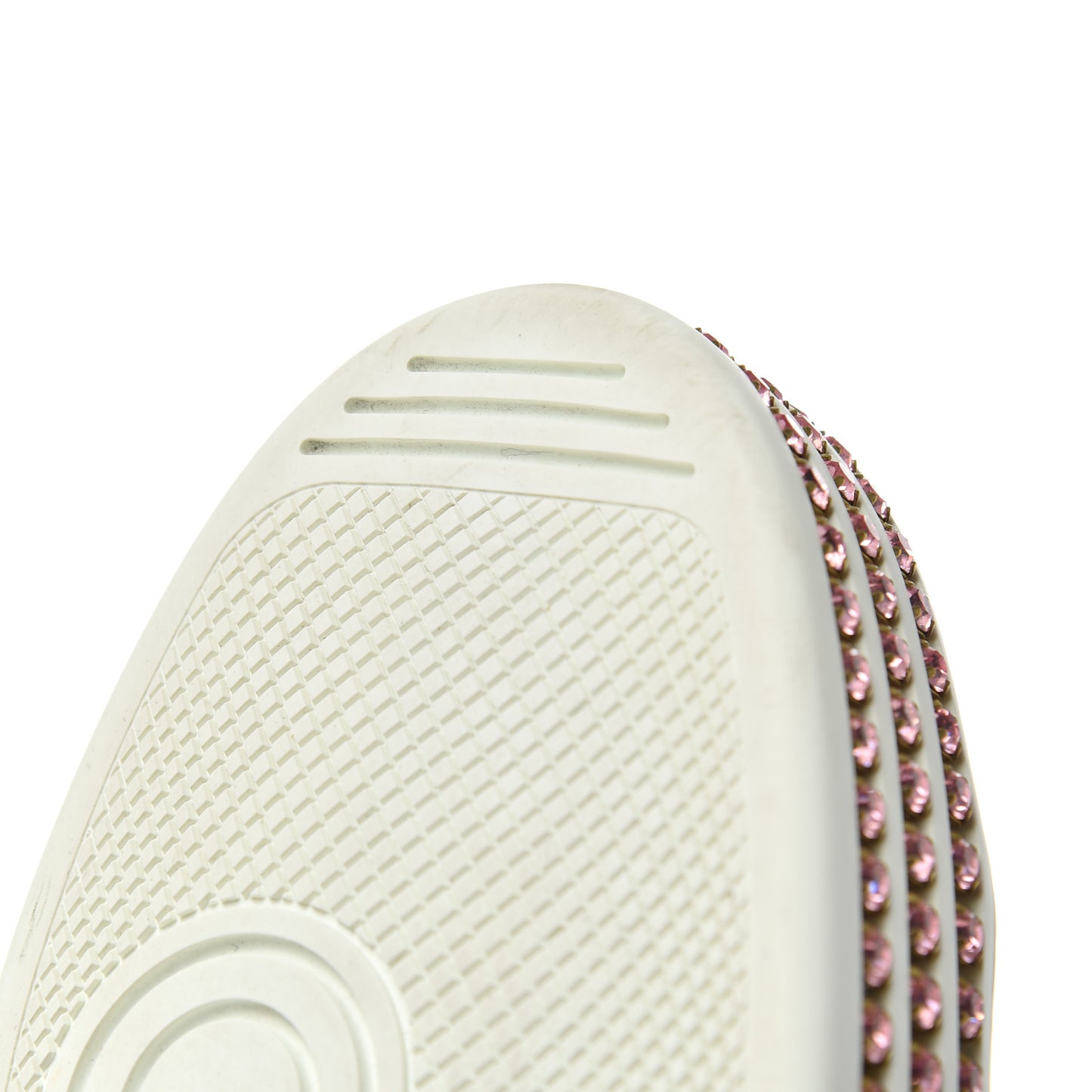 Laminated Nappa Crystal Web Bee Embroidered Trapuntata Womens Ace Platform Sneakers 36.5 Argento