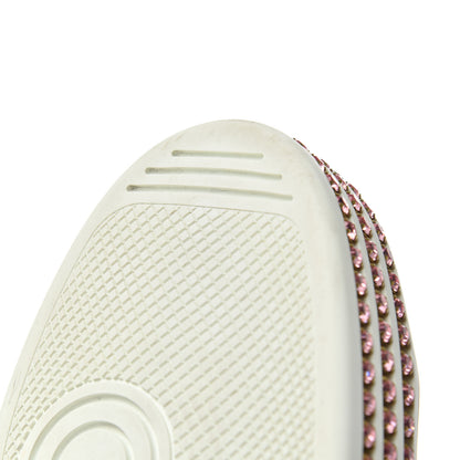 Gucci Laminated Nappa Crystal Web Bee Embroidered Trapuntata Womens Ace Platform Sneakers 36.5 Argento 9 of 21