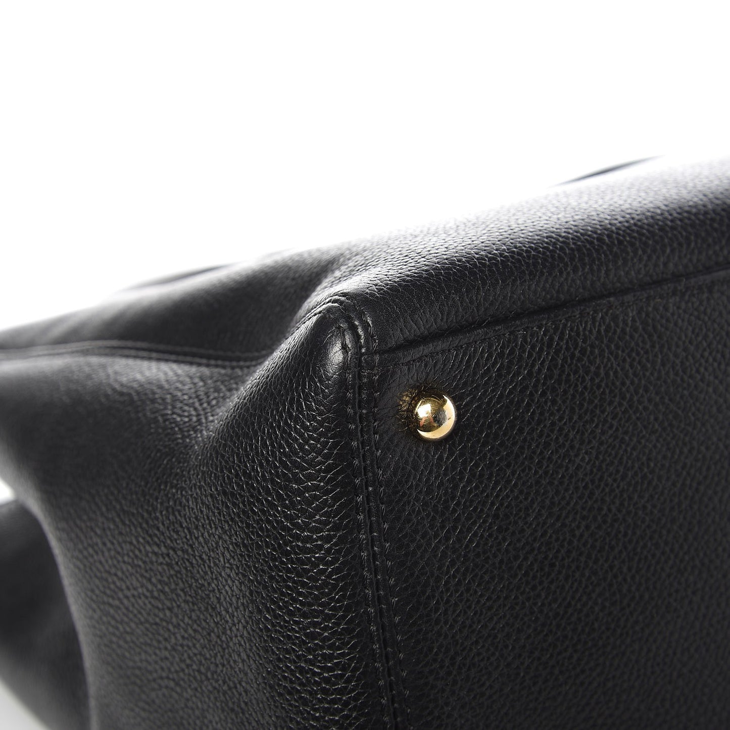 Calfskin Cerf Executive Shopper Tote Black