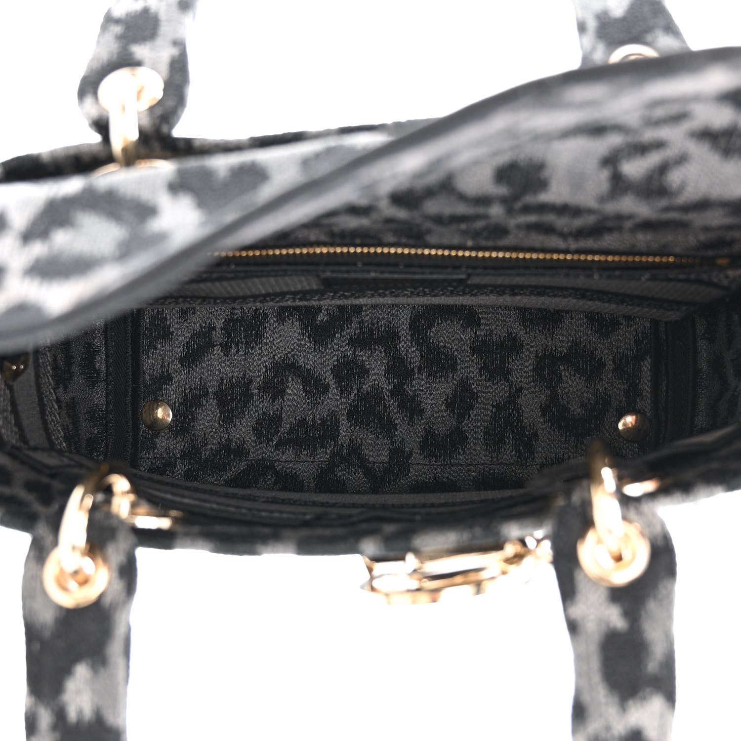 Christian Dior Canvas Mizza Embroidered Medium Lady D-Lite Gray 5 of 16