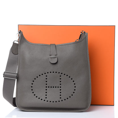 Hermes Taurillon Clemence Evelyne III GM Etain 11 of 11