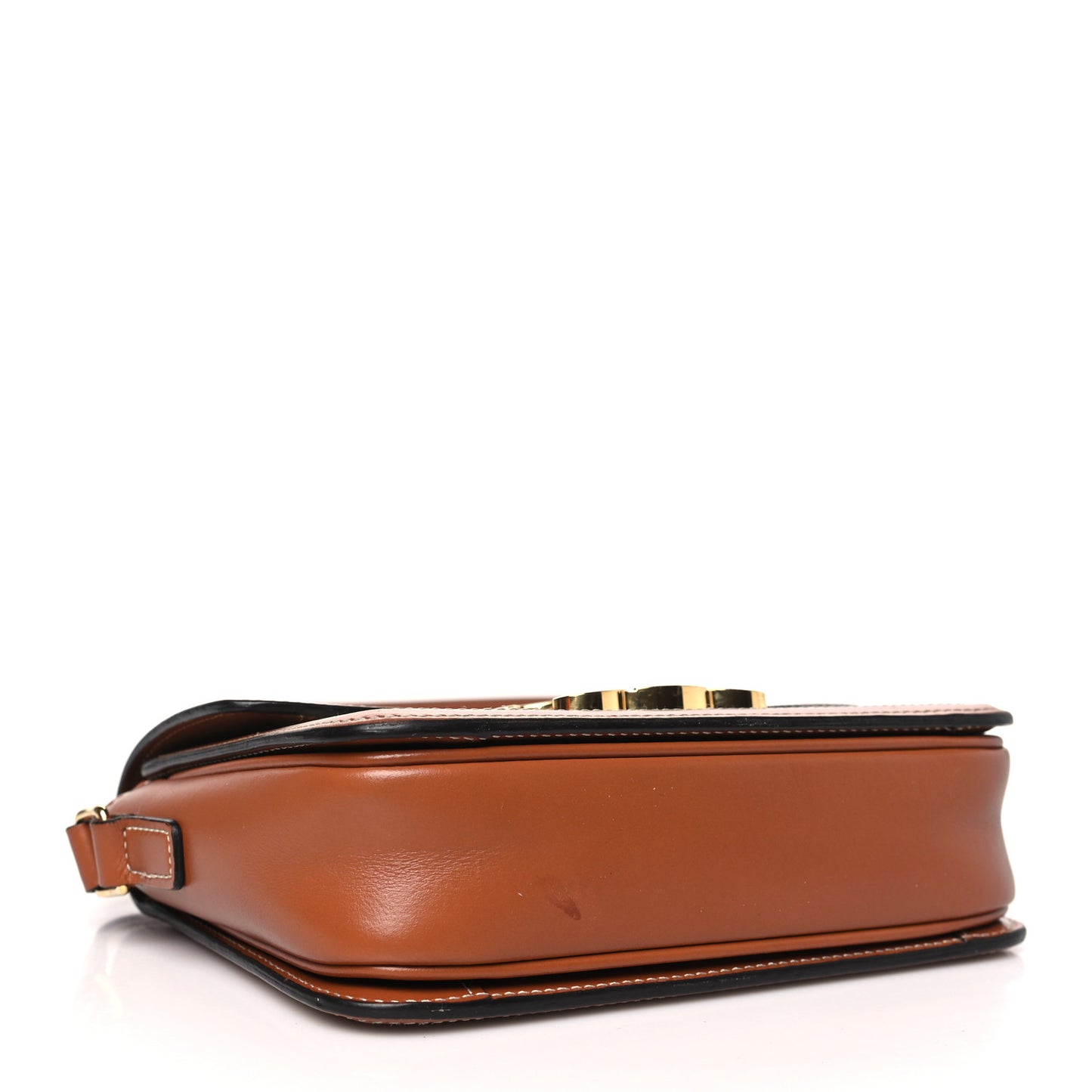 Calfskin Triomphe Canvas Teen Triomphe Bag White