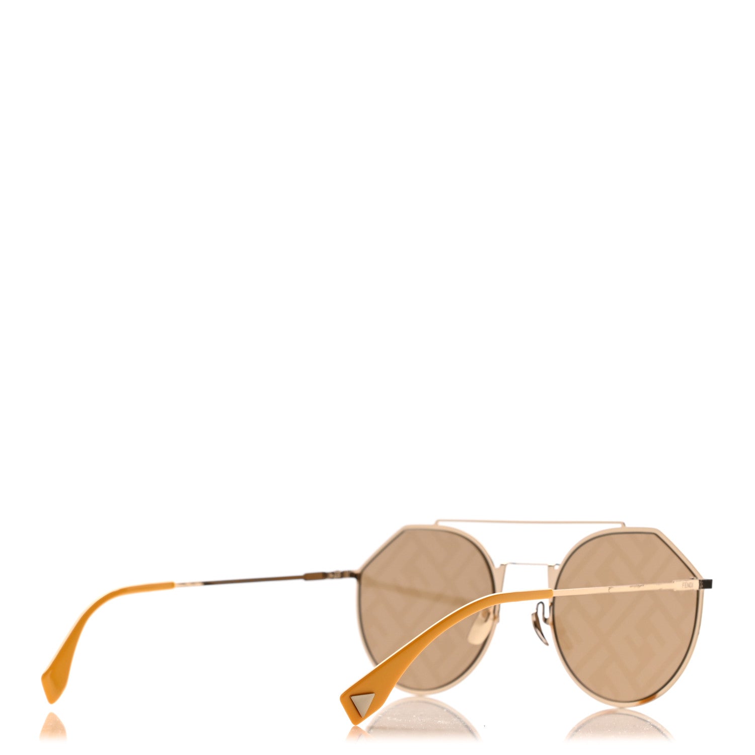 Fendi Metal Eyeline Aviator Sunglasses FF M0021/S Gold 4 of 9