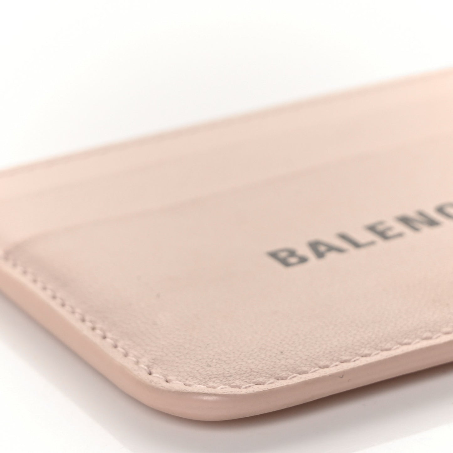 Flat Calfskin Logo Cash Rounded Card Holder Light Rose Black
