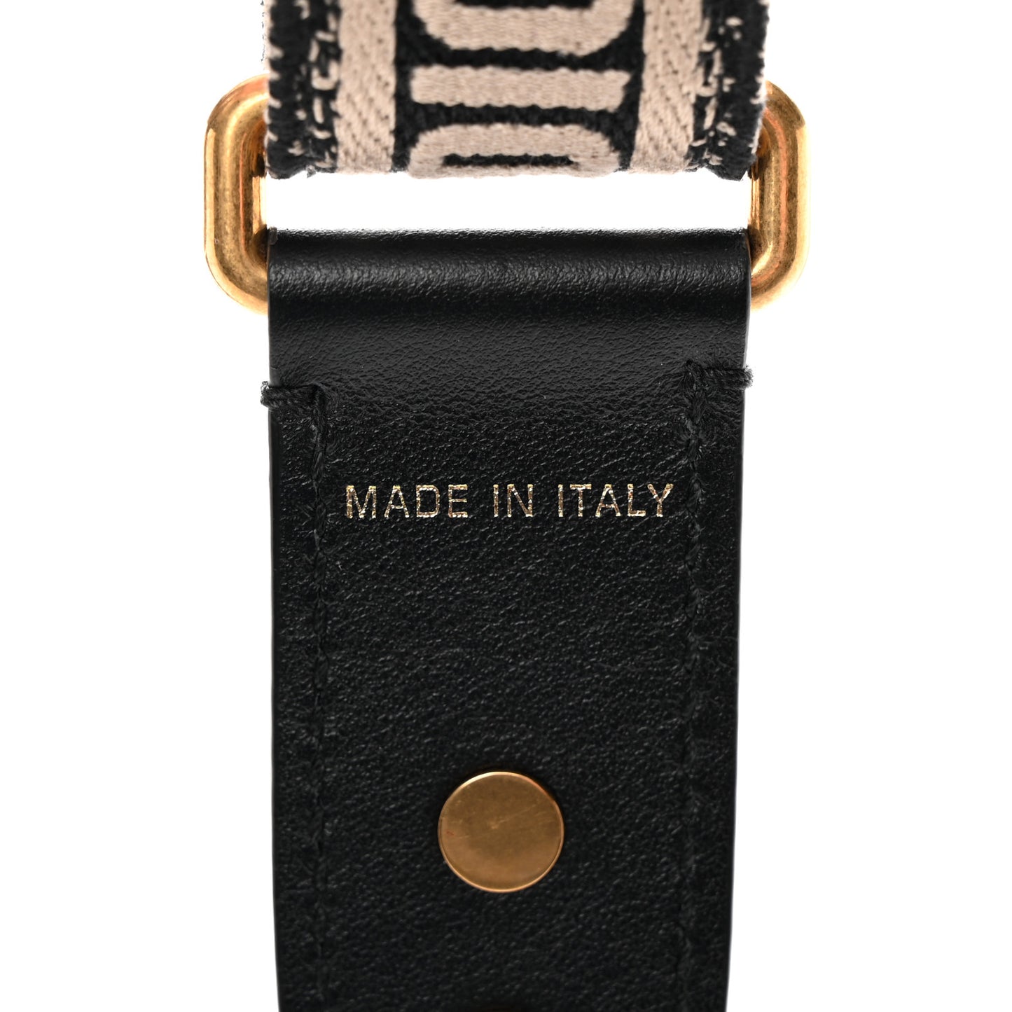 Canvas Embroidered Shoulder Strap Black