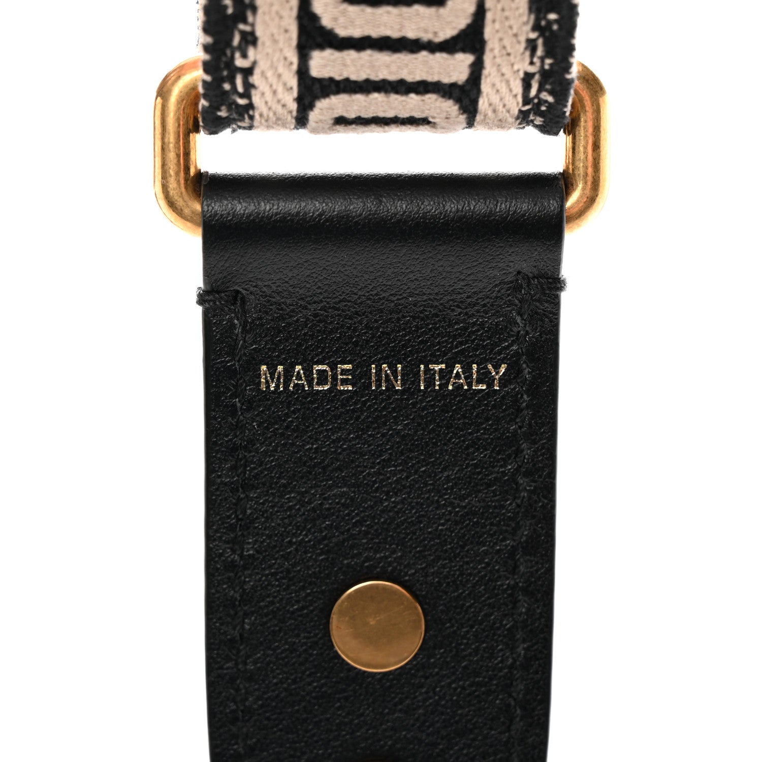 Christian Dior Canvas Embroidered Shoulder Strap Black 3 of 5