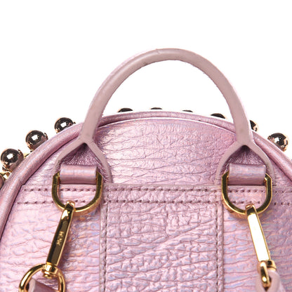 MCM Calfskin Pearl Studs X-Mini Stark Bebe Boo Backpack Prism Pink 6 of 12