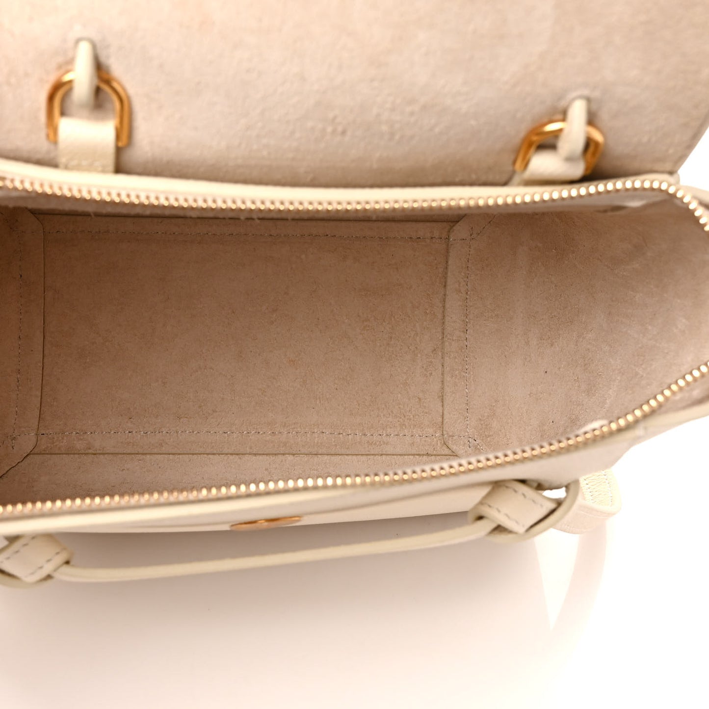 Grained Calfskin Nano Belt Bag White
