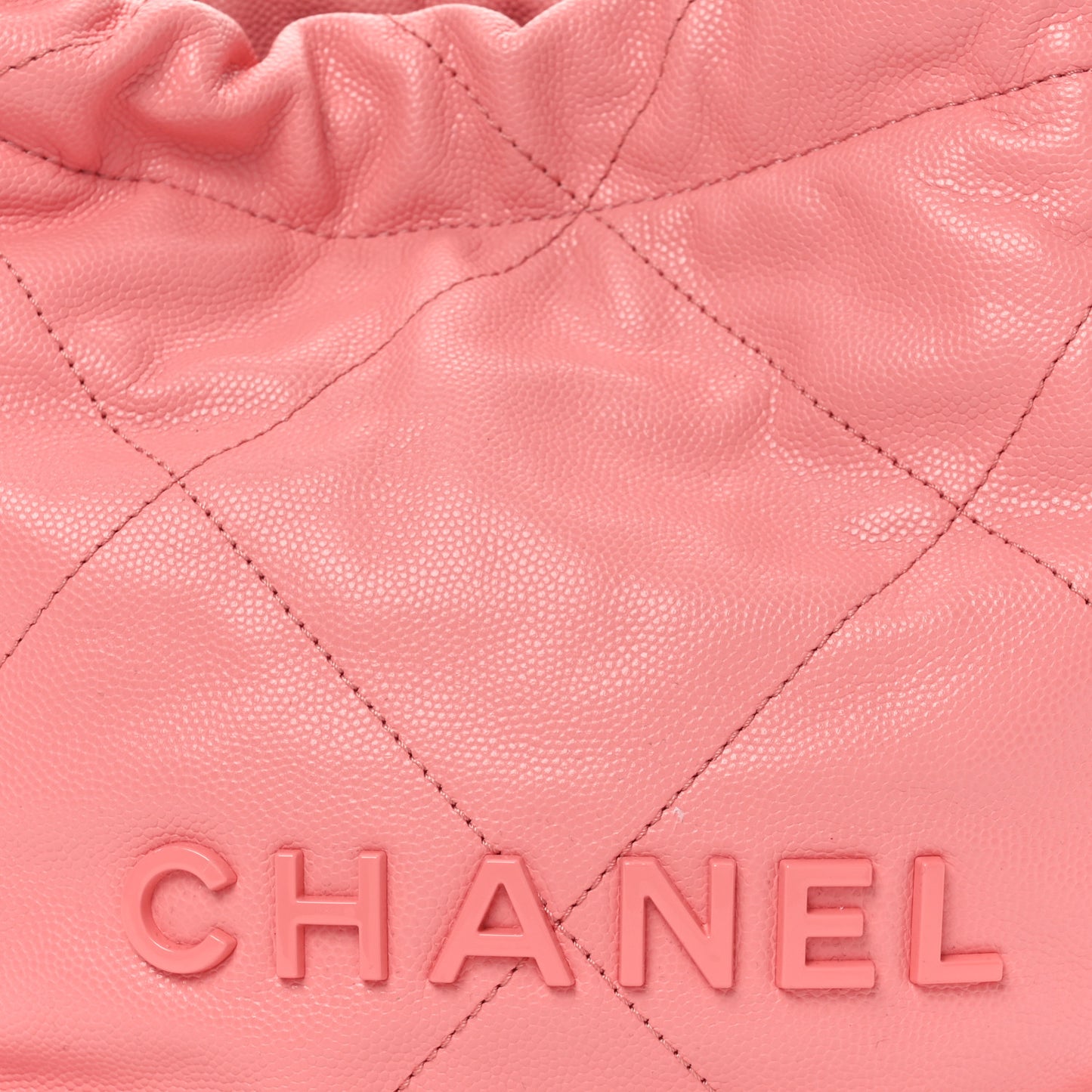 Shiny Caviar Quilted Mini Chanel 22 Coral