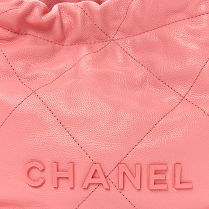 Chanel Shiny Caviar Quilted Mini Chanel 22 Coral 8 of 10