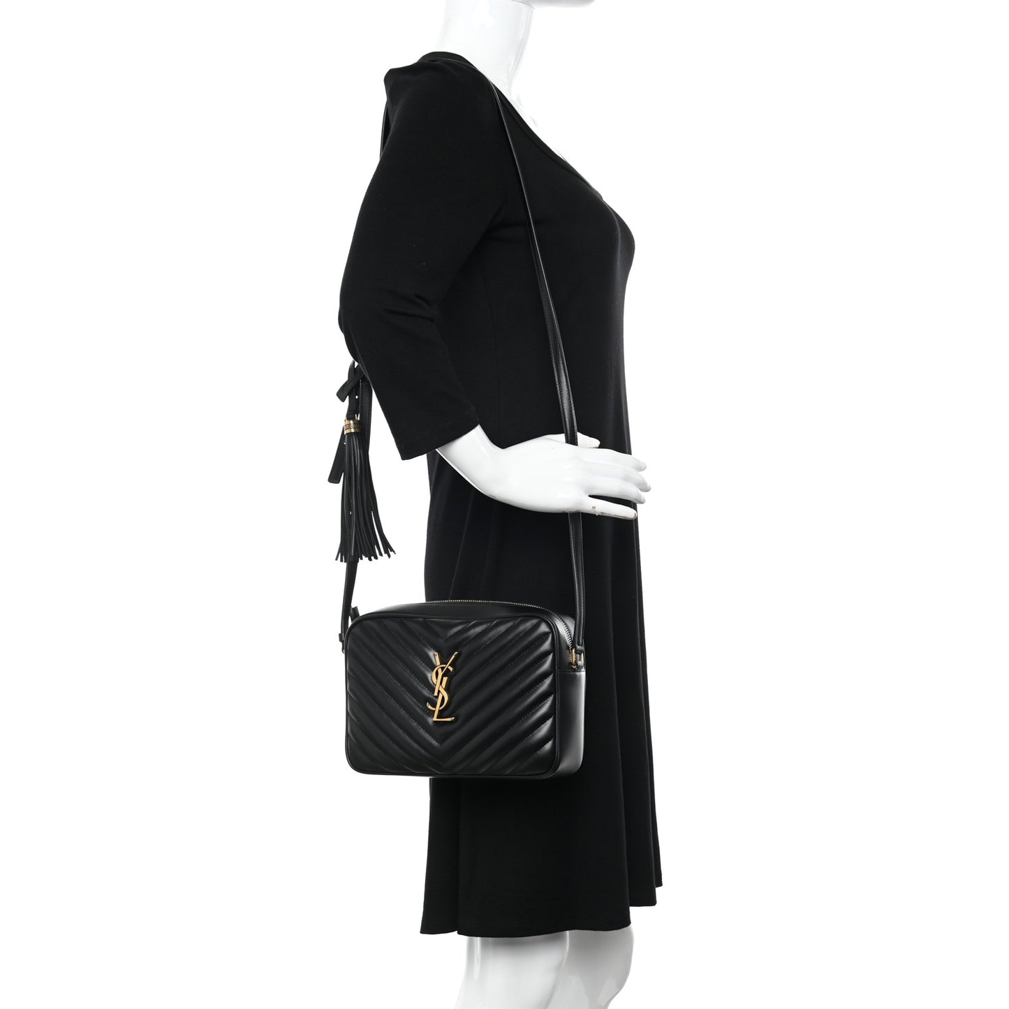 Calfskin Matelasse Monogram Lou Camera Bag Black