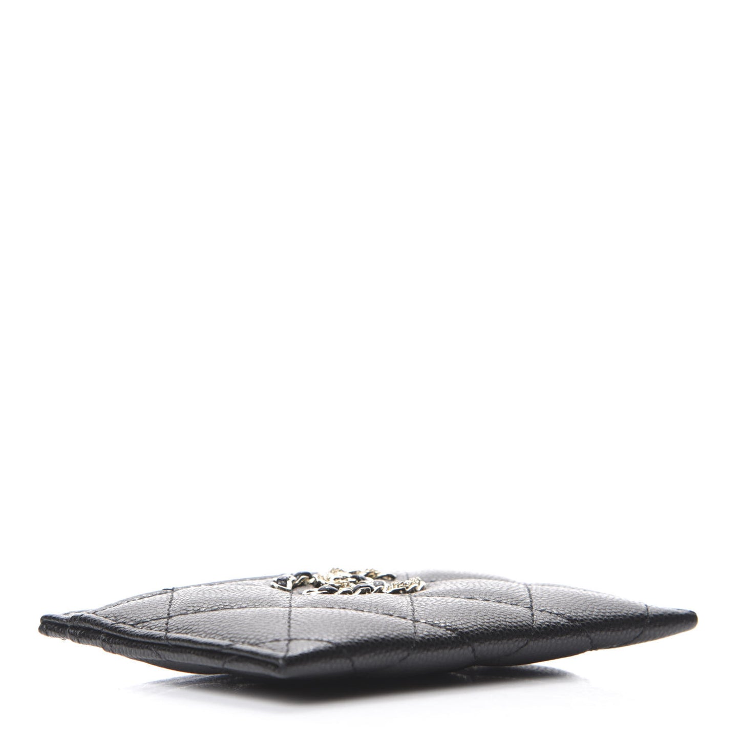 Caviar Quilted French New Wave Card Holder Black