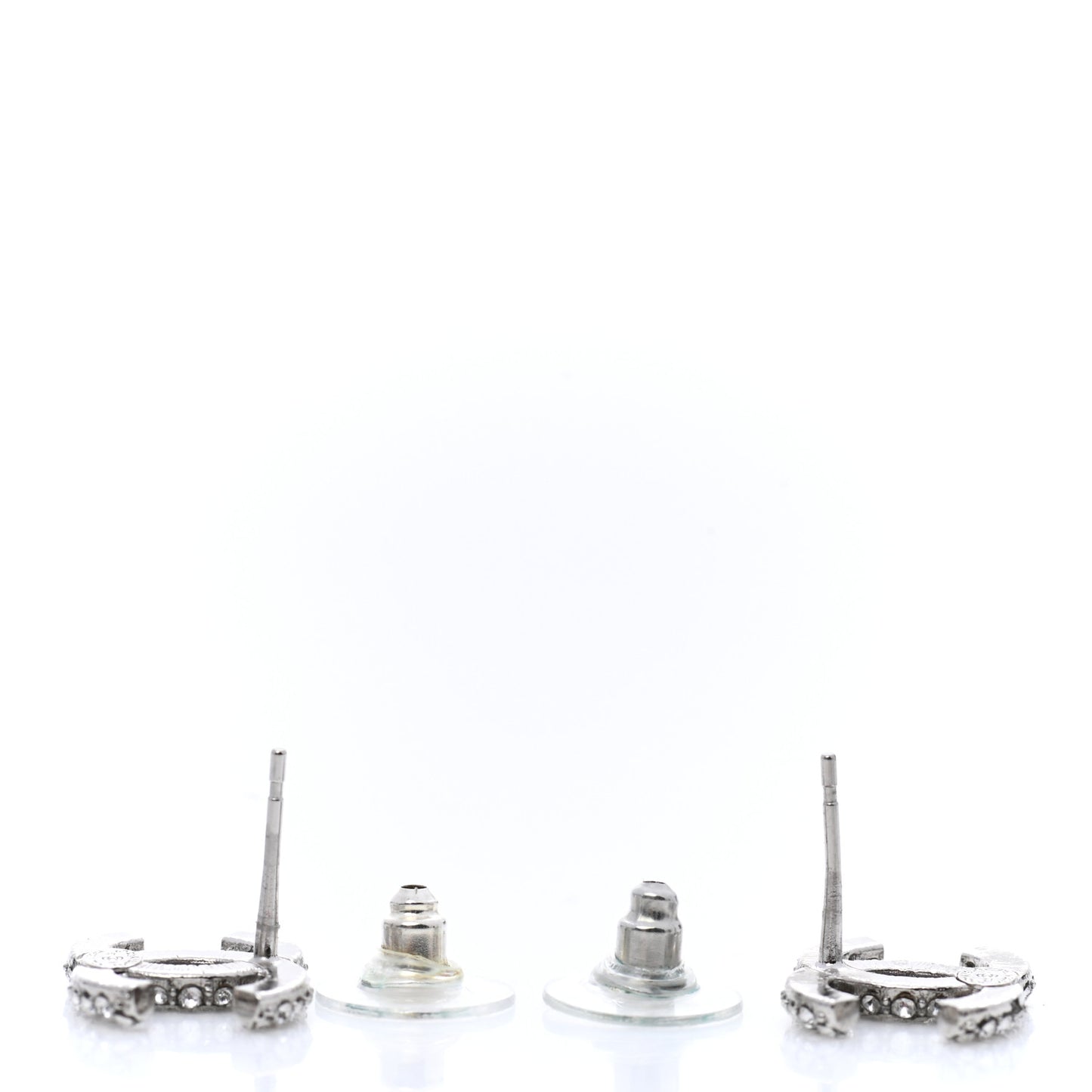 Crystal CC Earrings Silver