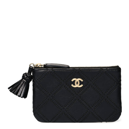 Chanel Lambskin Stitched Small Cosmetic Case Black 1 of 10