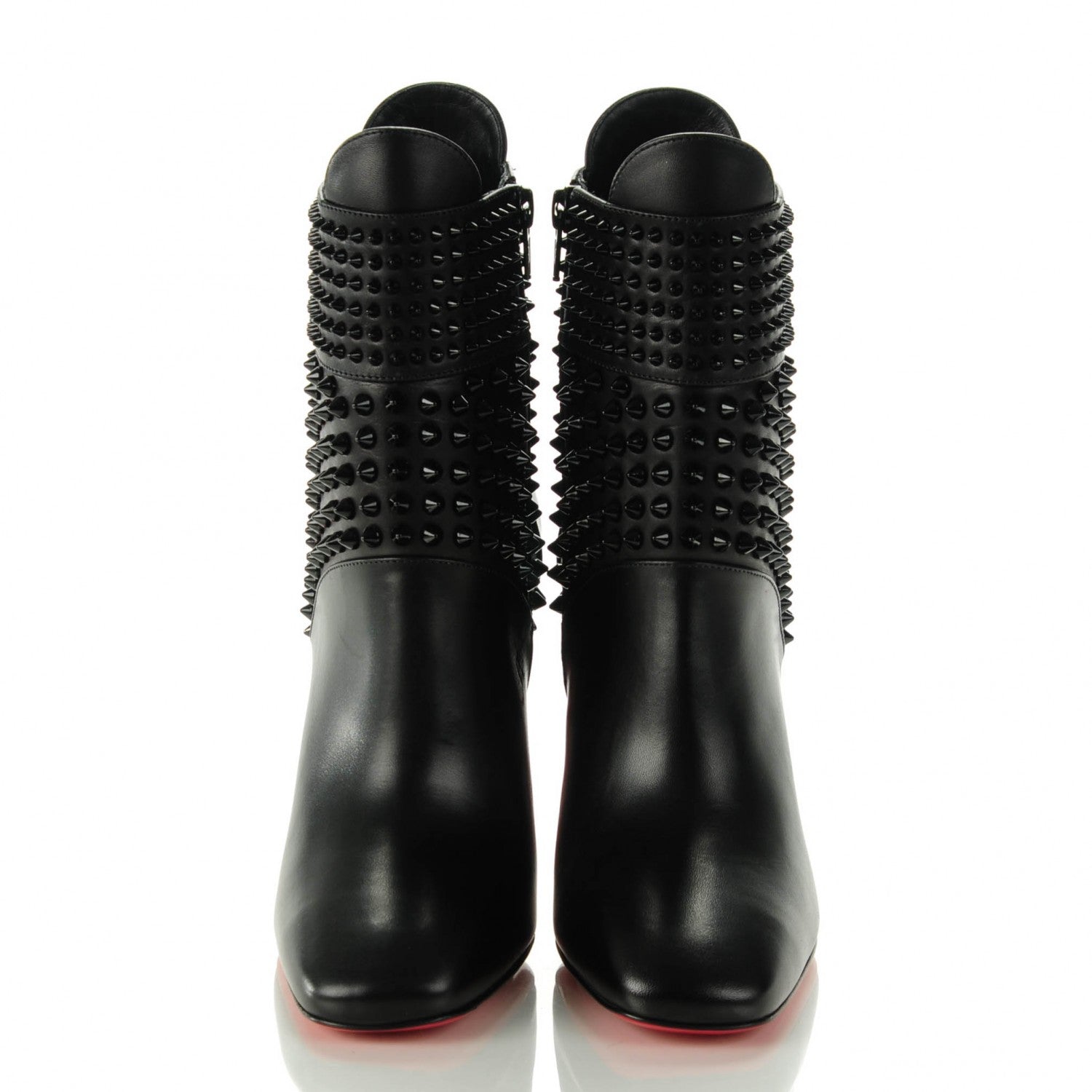 Christian Louboutin Calfskin Praguoise Spikes 120 Booties Black 38 2 of 7