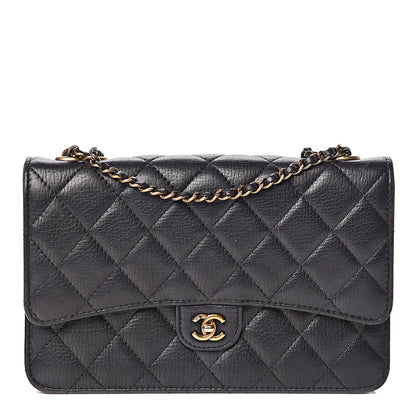 Chanel Calfskin Quilted CC Eyelet Wallet On Chain WOC Black 1 of 17