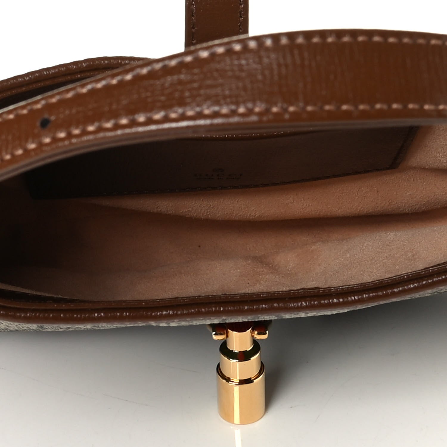 Gucci GG Supreme Monogram Azalea Calfskin Web Mini Jackie 1961 Hobo Beige Ebony Brown Sugar 4 of 6