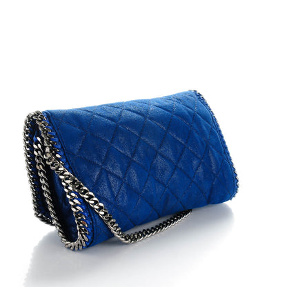 Stella McCartney Shaggy Deer Quilted Falabella Clutch Blue 3 of 8