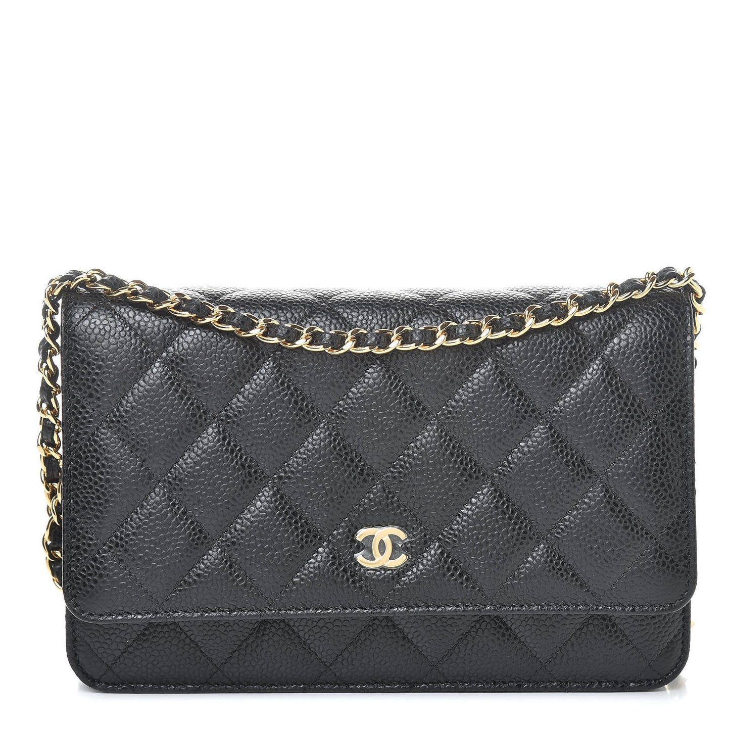 Caviar Quilted Wallet On Chain WOC Black