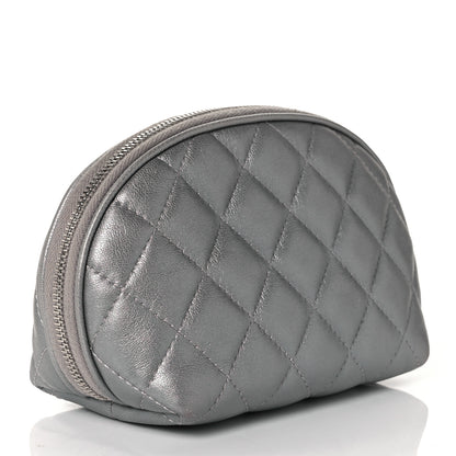 Chanel Metallic Lambskin Quilted 2.55 Reissue Cosmetic Pouch Silver 3 of 9