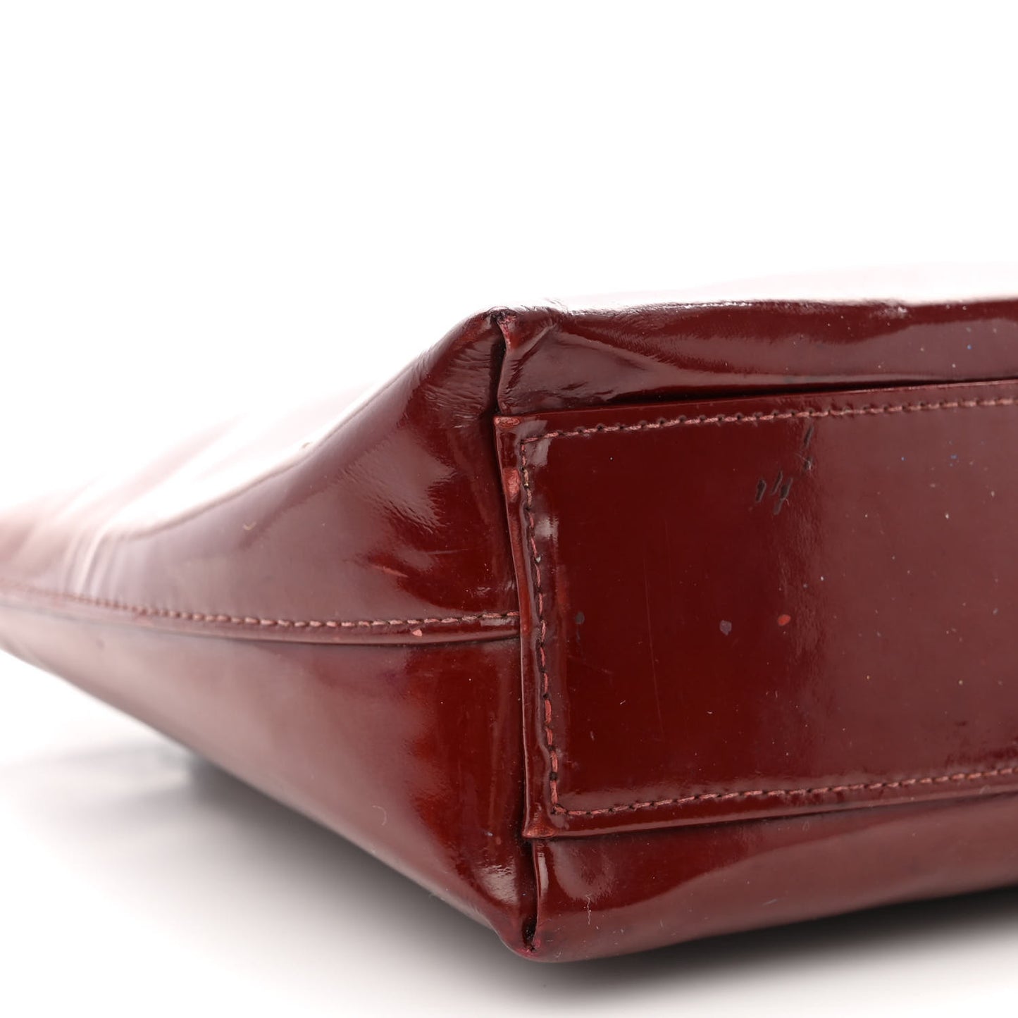 Patent Bijoux Chain Shoulder Bag Rust Red