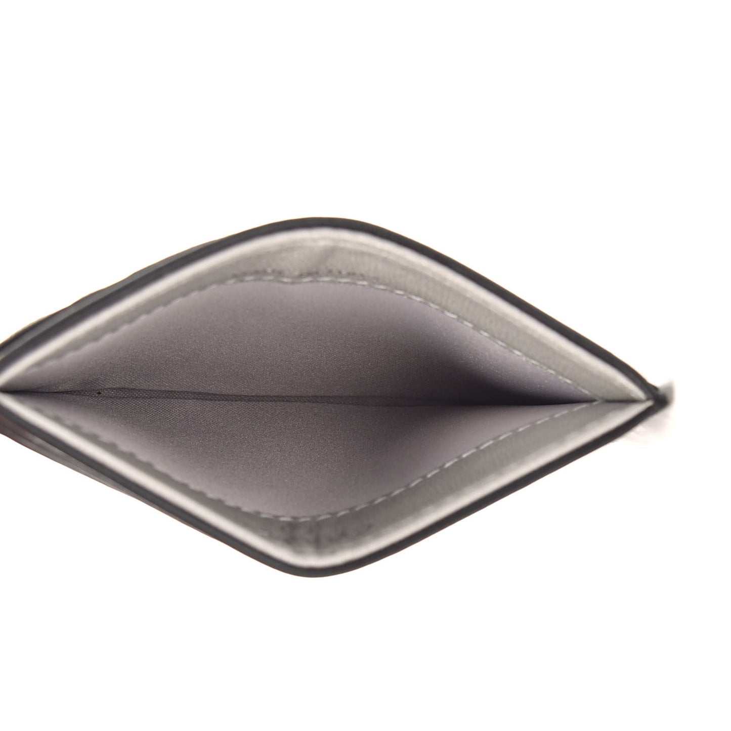 Lambskin Camellia Embossed Card Holder Black