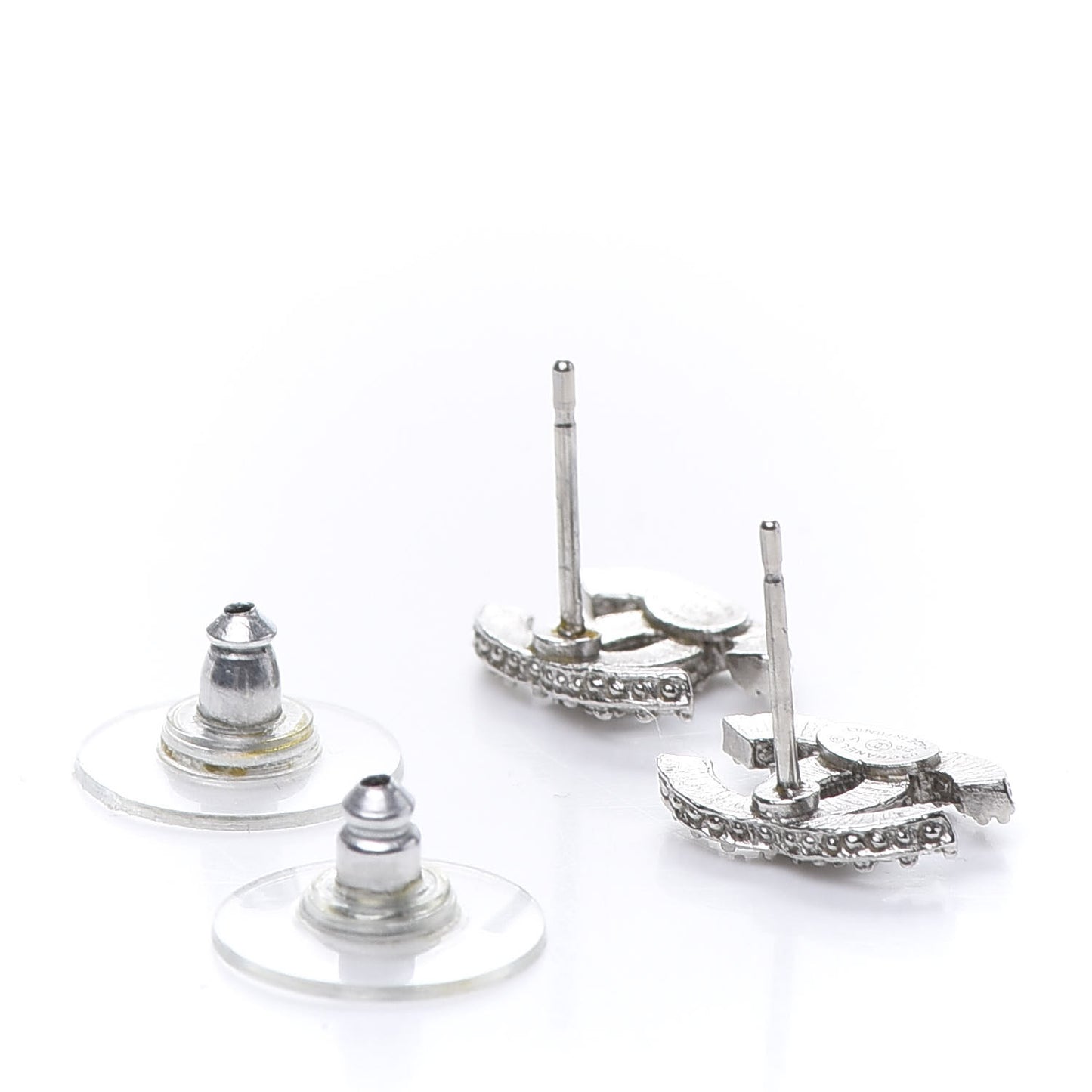 Crystal CC Earrings Silver