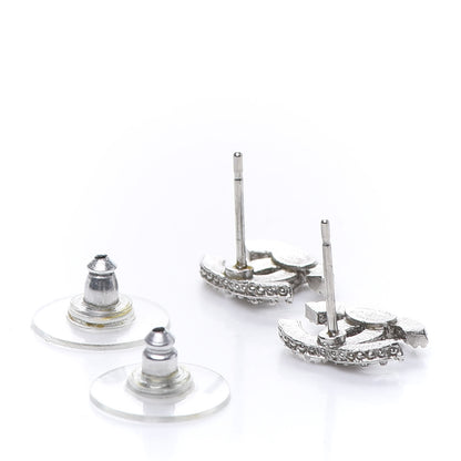 Chanel Crystal CC Earrings Silver 3 of 5