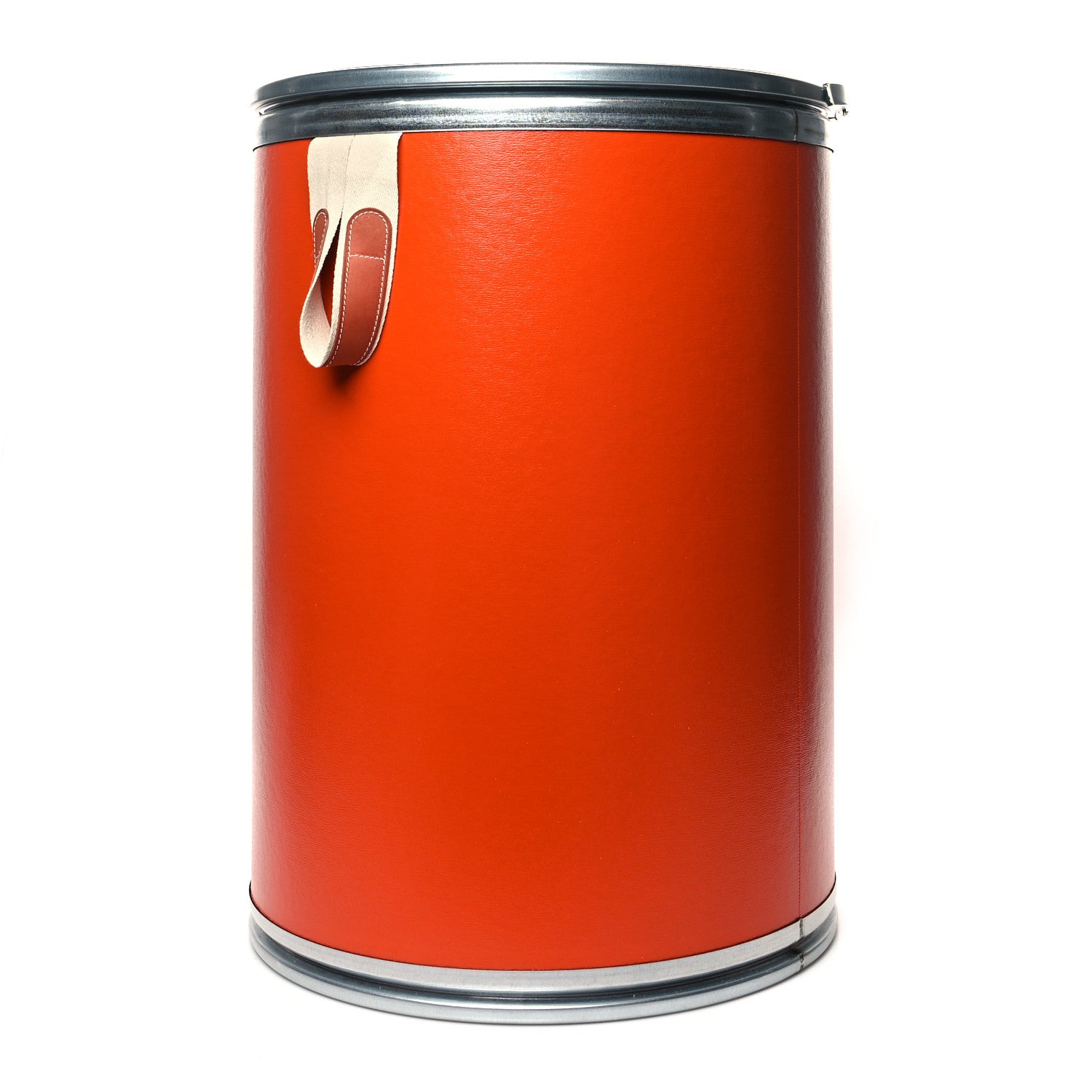Hermes Kraft Paper Metal Canvas Saddle Box Orange 2 of 11