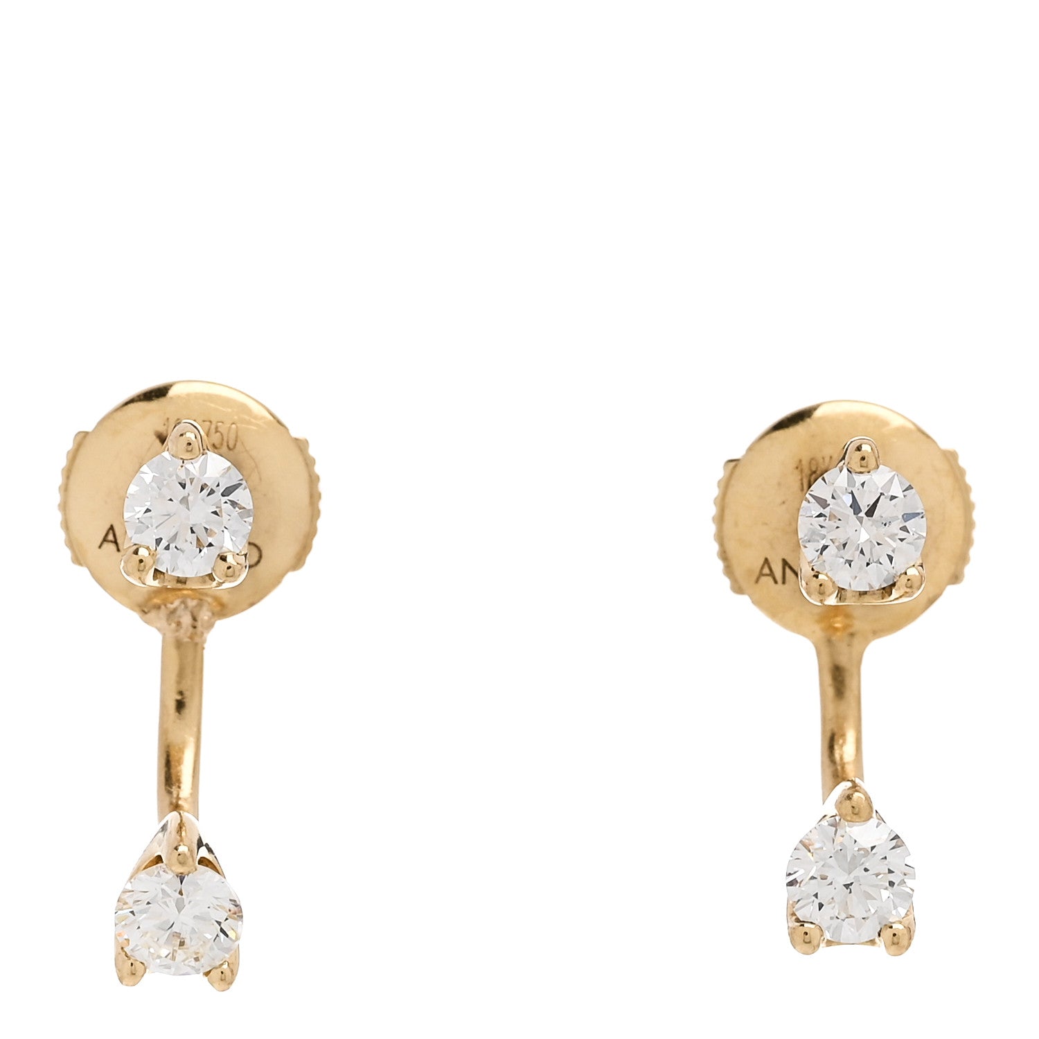 Anita Ko 18K Yellow Gold Diamond Classic Round Orbit Earrings 1 of 4