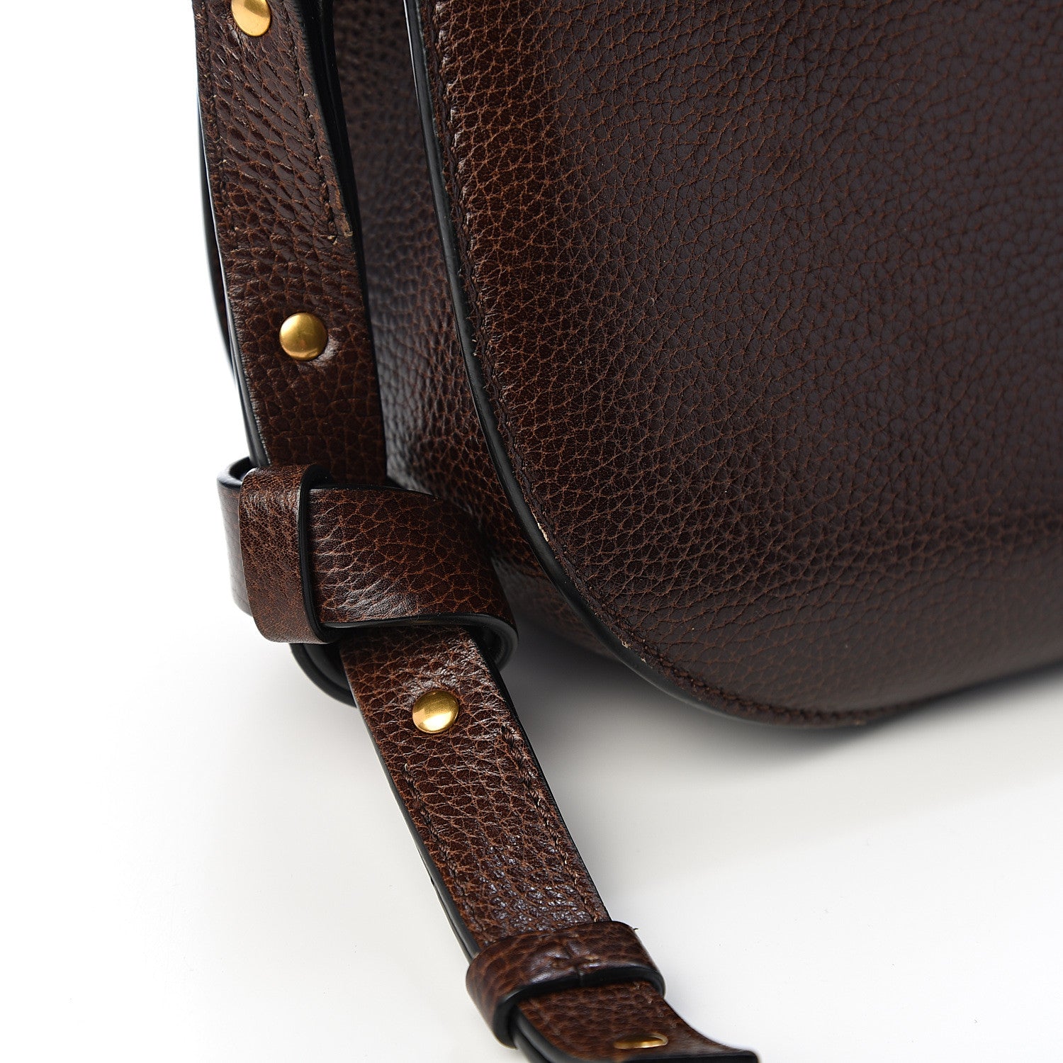 Chloe Grained Calfskin Medium Hudson Tassel Shoulder Bag Dark Wood 13 of 14