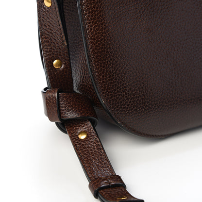 Chloe Grained Calfskin Medium Hudson Tassel Shoulder Bag Dark Wood 13 of 14