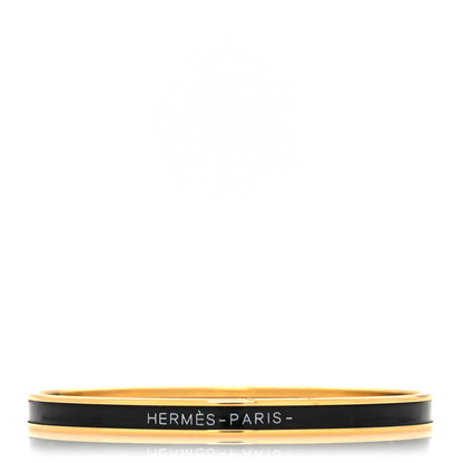 Hermes Enamel Printed Extra Narrow Printed Bracelet 65 Black 1 of 5