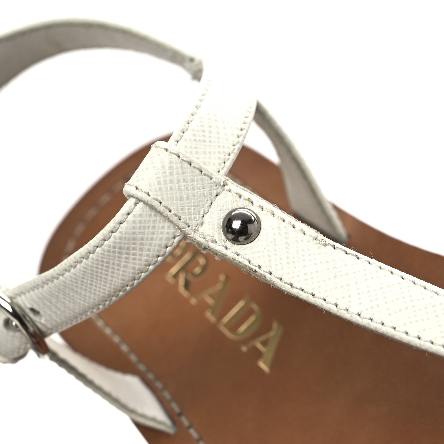 Prada Saffiano Silk Tie Slingback Flat Thong Sandals 36 White 13 of 15
