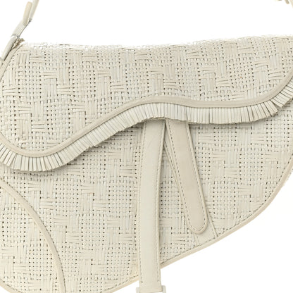 Christian Dior Ultra Matte Woven Saddle Bag White 8 of 11
