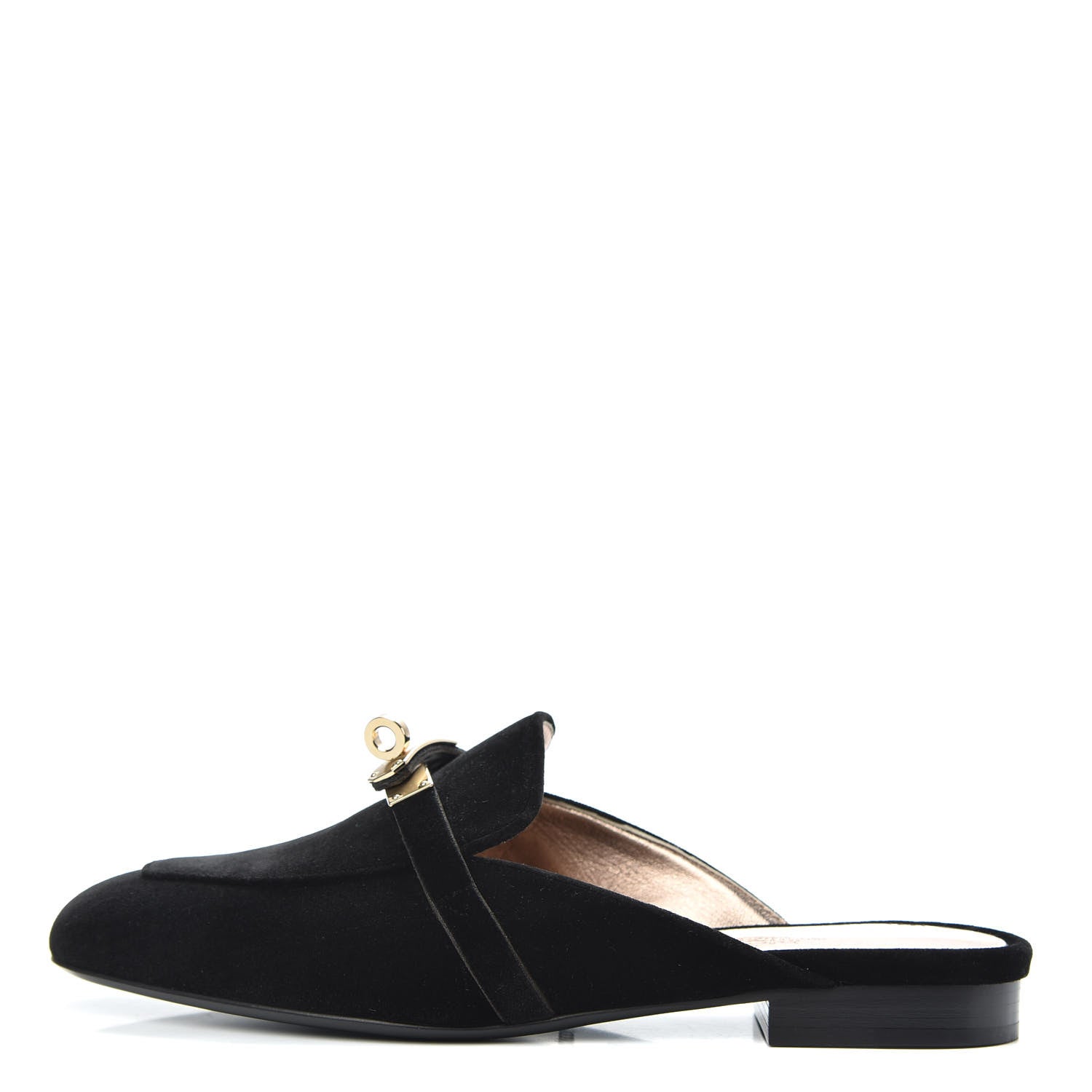 Hermes Velvet Goatskin Oz Mules 36.5 Black 1 of 8