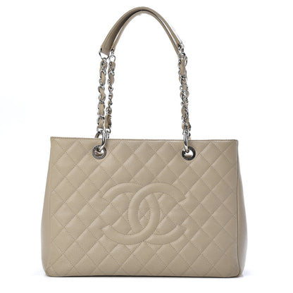 Chanel Caviar Quilted Grand Shopping Tote GST Beige Clair 1 of 12