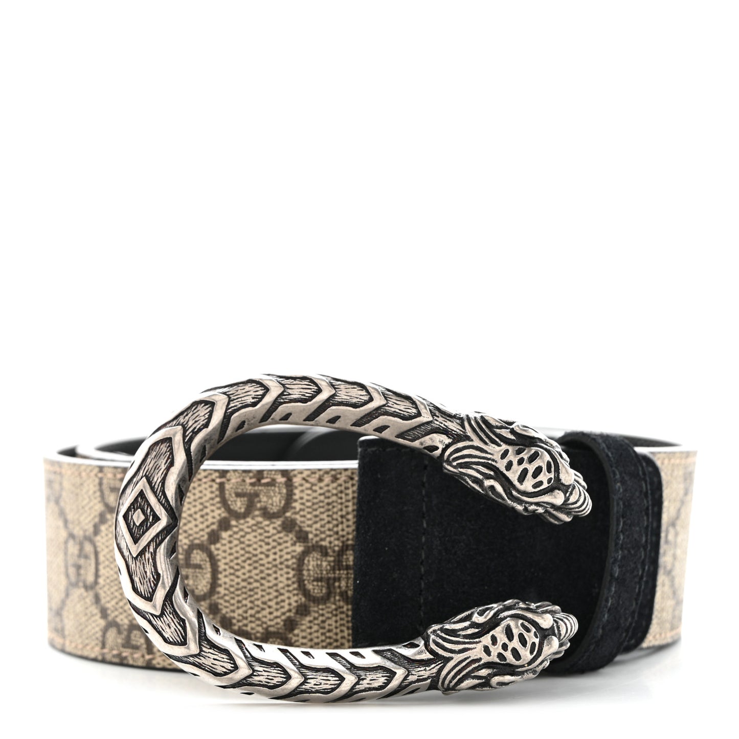 GG Supreme Monogram Suede Dionysus 40mm Belt 85 34 Beige Black