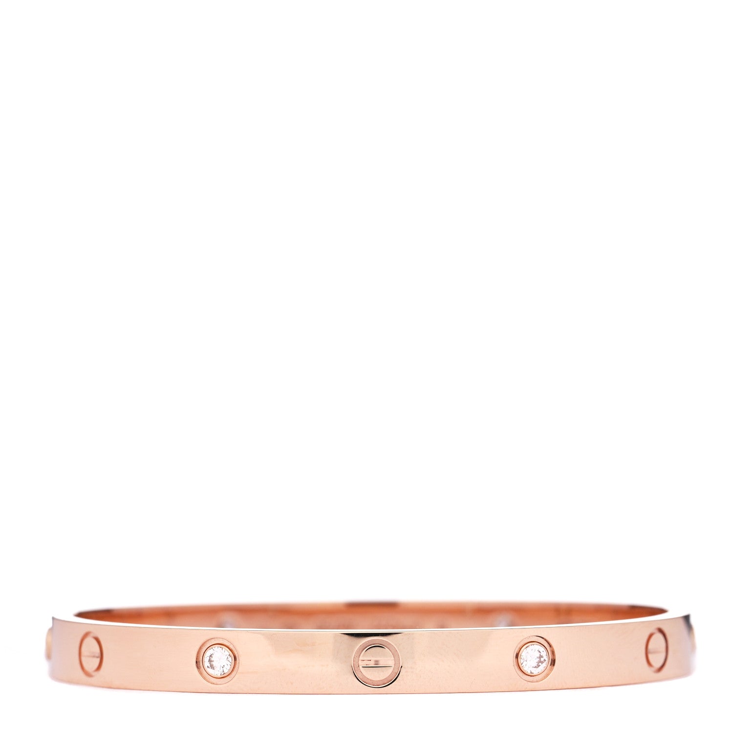 Cartier 18K Pink Gold 4 Diamond LOVE Bracelet 18 2 of 6