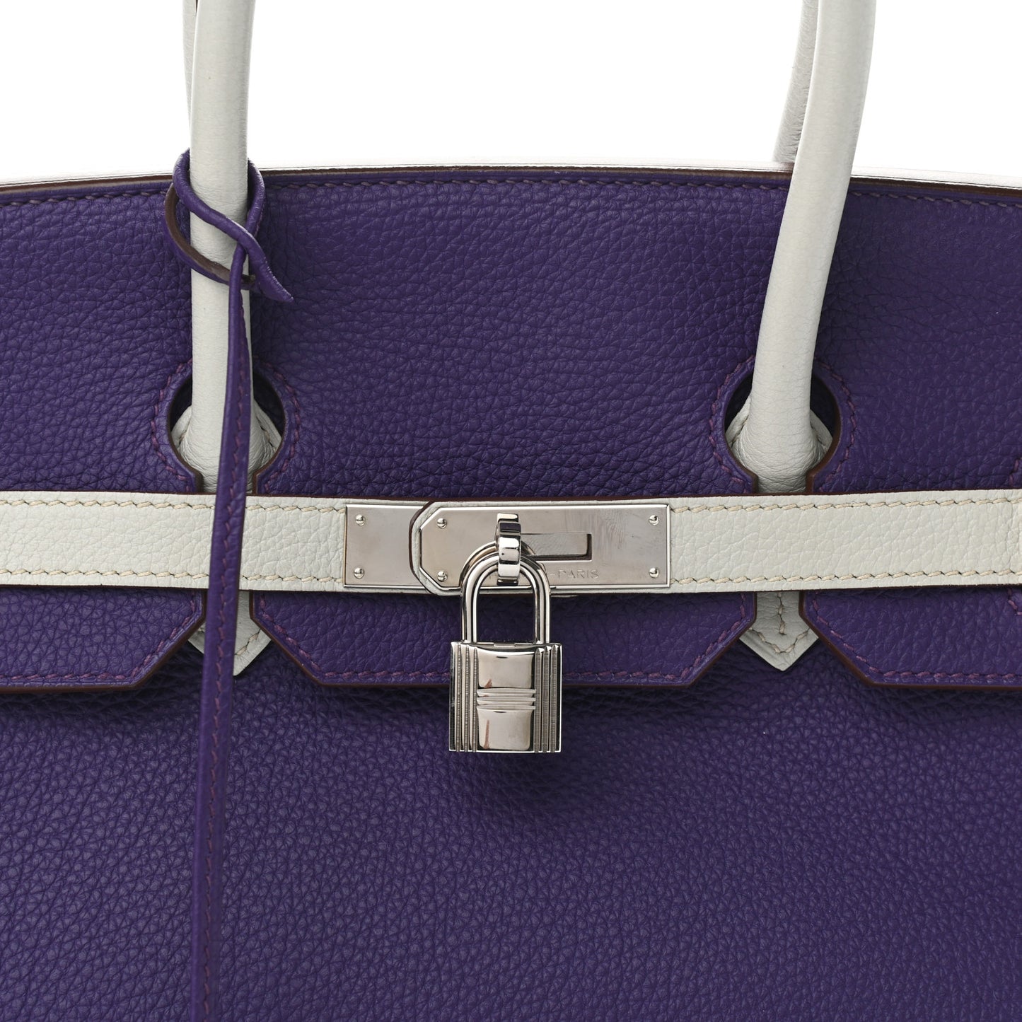 Togo Bi-Color Horseshoe Birkin 35 Iris Gris Perle