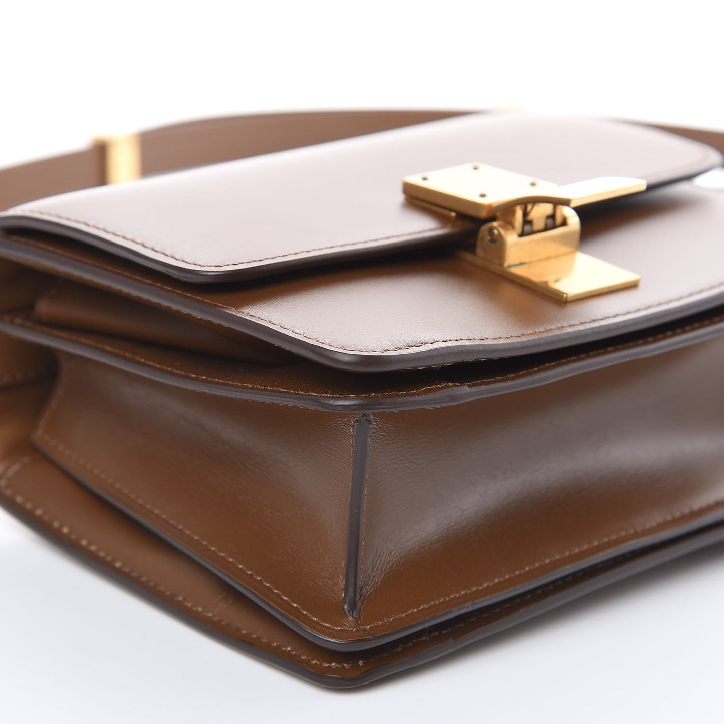 Box Calfskin Small Classic Box Flap Bag Camel