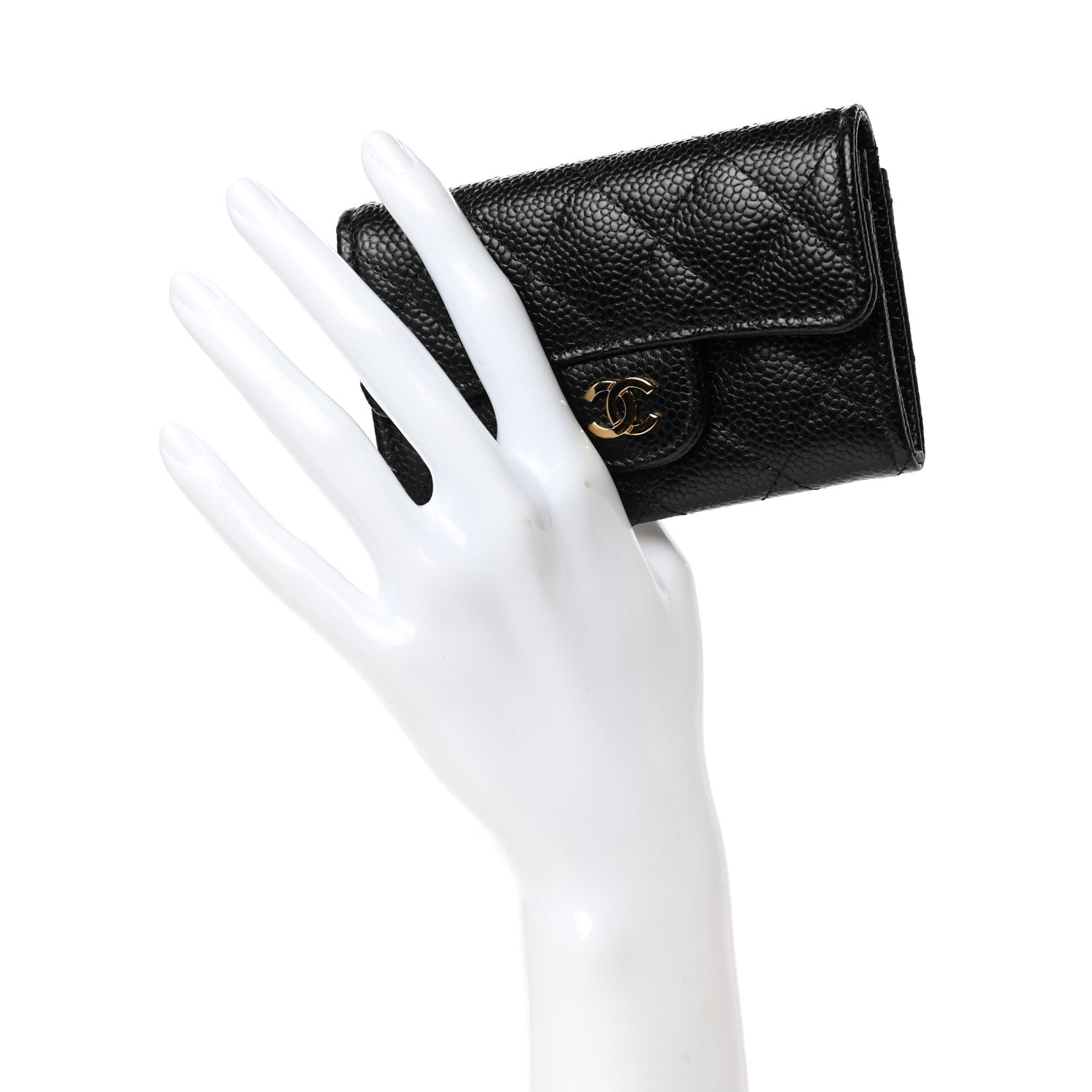 Chanel Caviar Quilted Flap Card Holder Wallet Black 2 of 9
