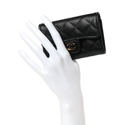 Chanel Caviar Quilted Flap Card Holder Wallet Black 2 of 9