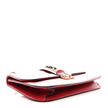 Valentino Garavani Vitello Medium Glam Lock Rockstud Flap Rubino 4 of 14