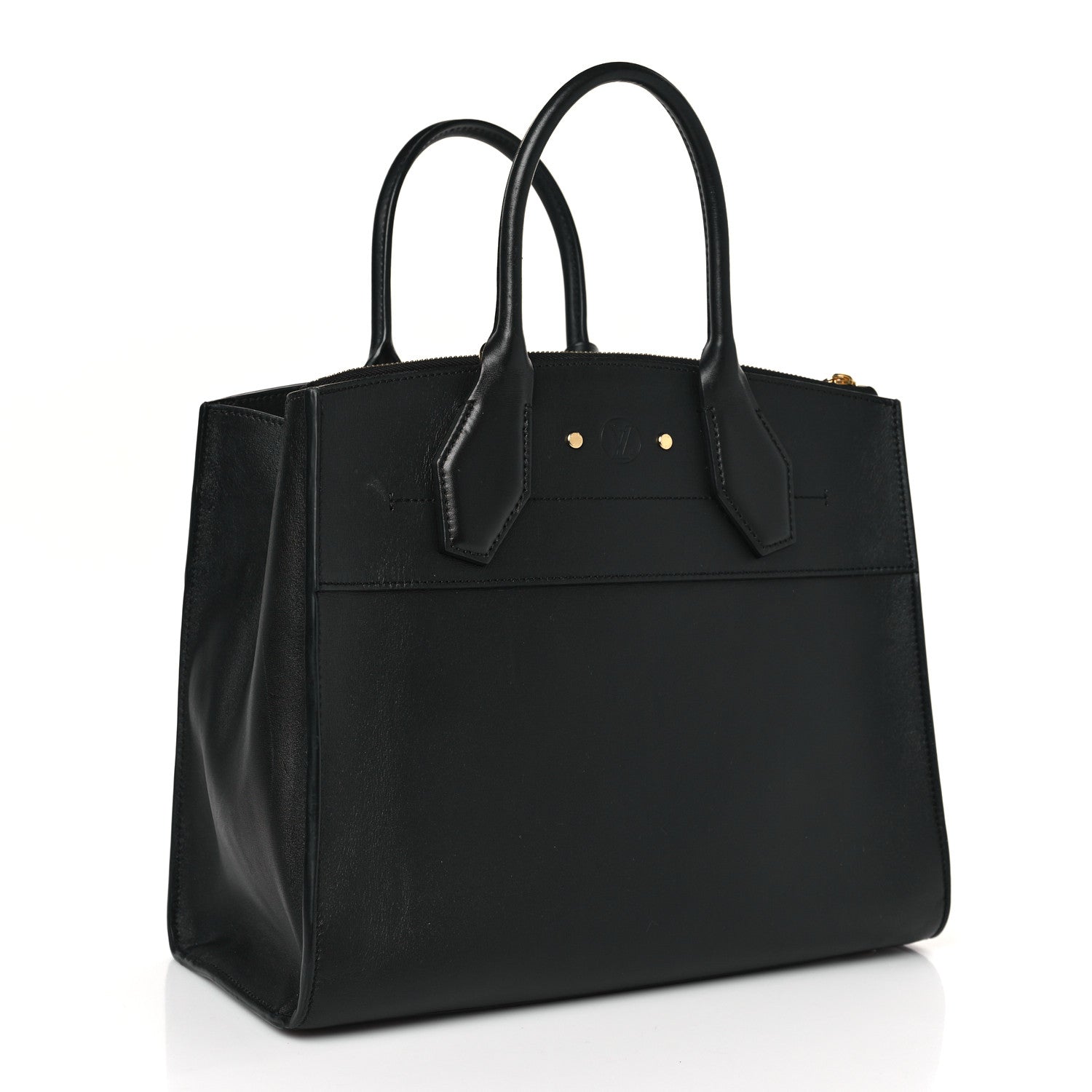 Louis Vuitton Calfskin City Steamer MM Black 3 of 9
