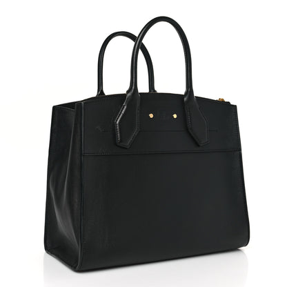 Louis Vuitton Calfskin City Steamer MM Black 3 of 9