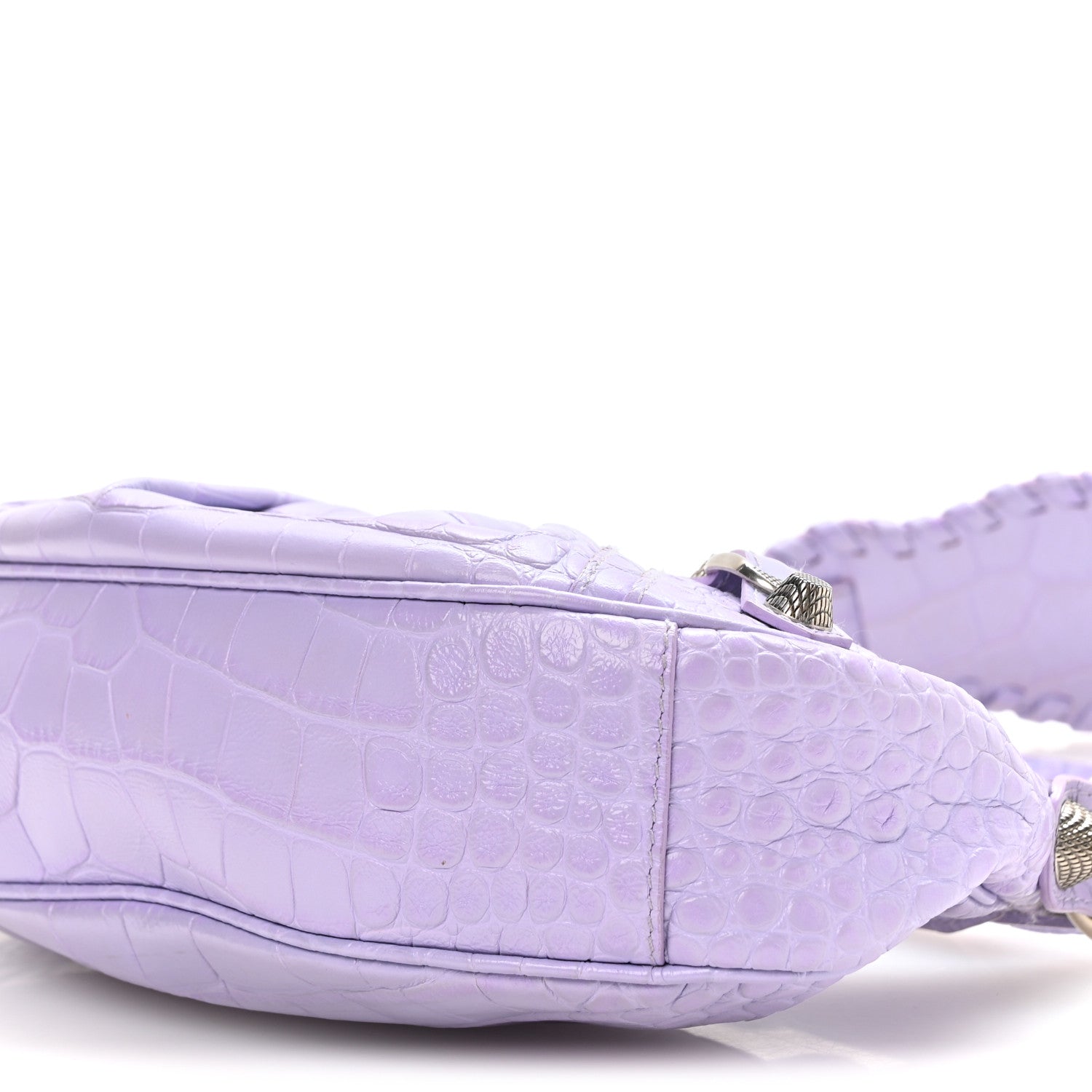 Balenciaga Extra Supple Calfskin Crocodile Embossed Le Cagole Shoulder Bag XS Lilac 11 of 11