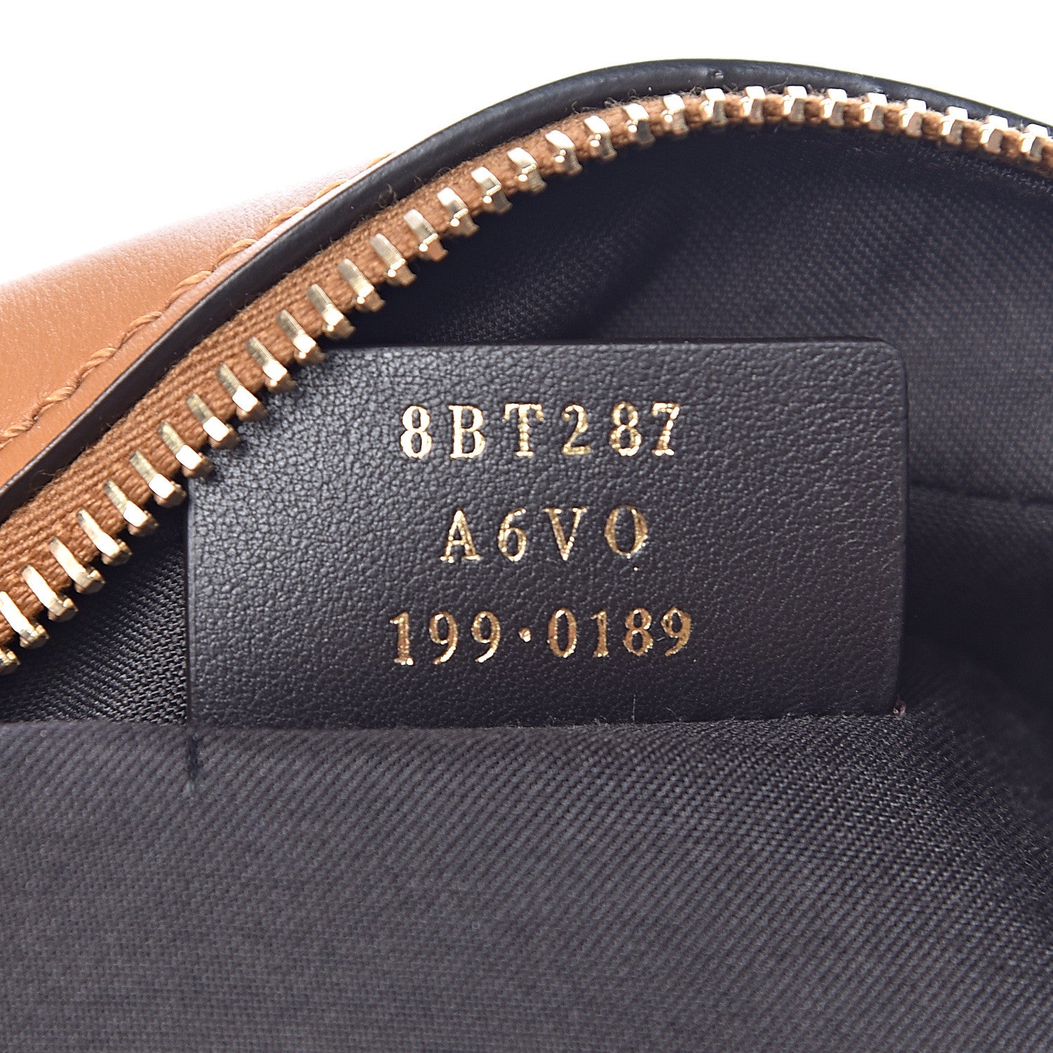 Fendi Glazed Fabric Vitello Century FF 1974 Stamp Patch Camera Case Mogano Panna Caramello 7 of 10