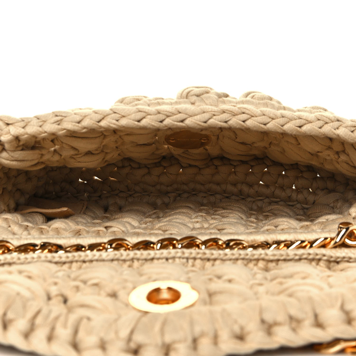 Bottega Veneta Jersey Crochet Shoulder Bag Cane Sugar 5 of 12